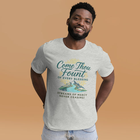 Come Thou Fount of Every Blessing Christian Hymn T-shirt heather men